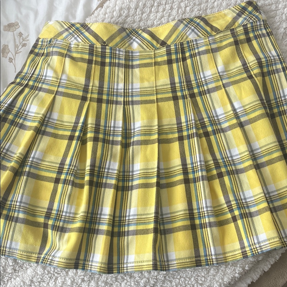 Mamba  jeans Yellow Plaid Women's Skirt